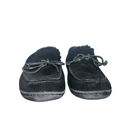 Vionic Alder Black Suede Moccasin Slippers Men’s Size 10 comfort arch support - Picture 2 of 9